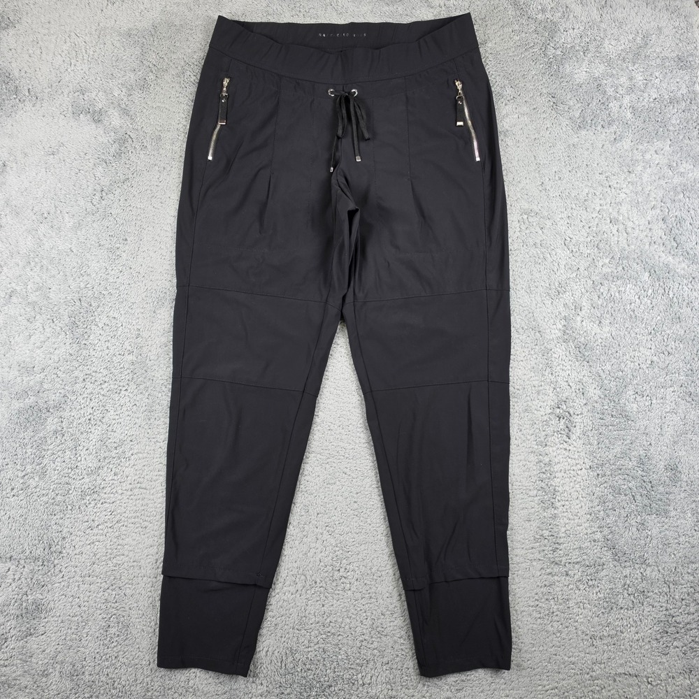 Raffaello Rossi Candy Jogger Pant Womens 40 US 10 Black Taper Zip Pocket Stretch